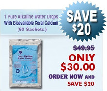 Natural Home Cures Pure Alkaline Water Drops With Bioavailable Coral Calcium (60 Sachets/Package)