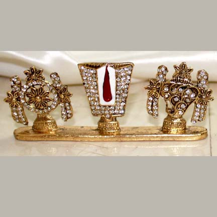 Indian Gift Favors Divya Sangu Chakra Naamam Big Size Gold
