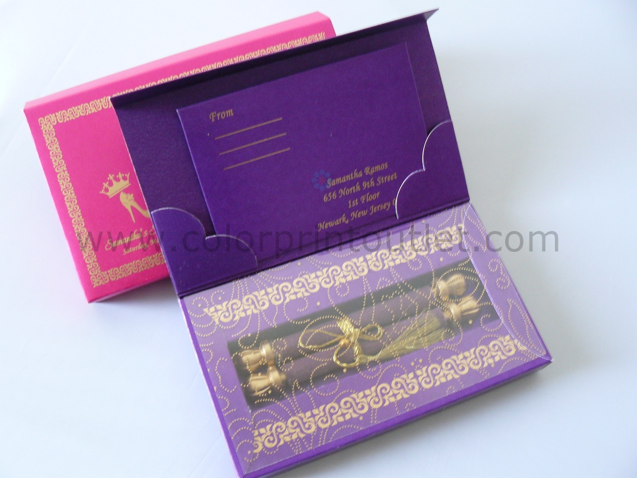 mini scroll box invitation sweet sixteen invitation quinceanera