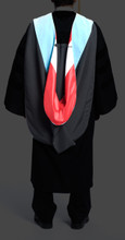 Doctoral Hood is made with satin lining and degree velvet.  Shell is black Pilgrim and matches robe.