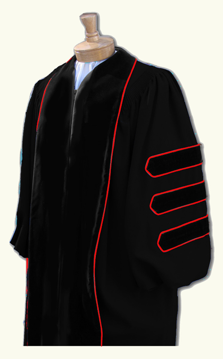 RED velvet #47 Doctoral Gown for height 5'3"-5'5" Chest up to 42" 