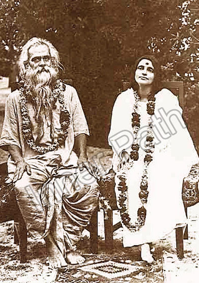 Anandamayi Ma Photo - With Bholanath Sitting - Sepia 5x7 - Inner Path