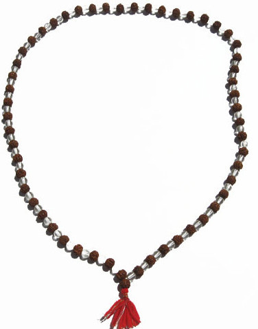 Rudraksha and Crystal Mala - 108 Beads