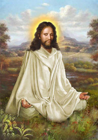 Jesus Christ Magnet - Lotus Pose in White Robes