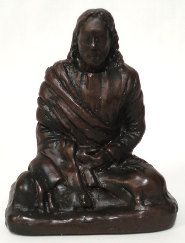Jesus Christ Statue in Meditation 3.5" Bronzetone Effect Statue of Jesus 