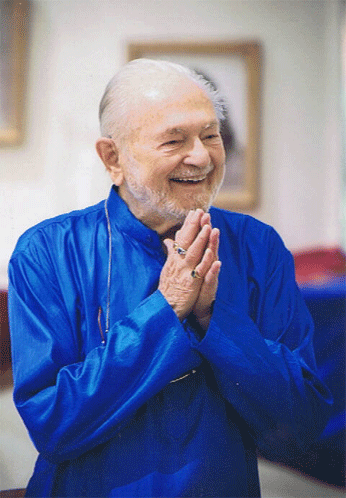 Swami Kriyananda Photo - Namaste in Blue