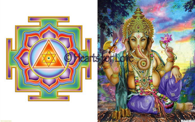 ganesh yantra lord ganesha high resolution art card 8 x 10