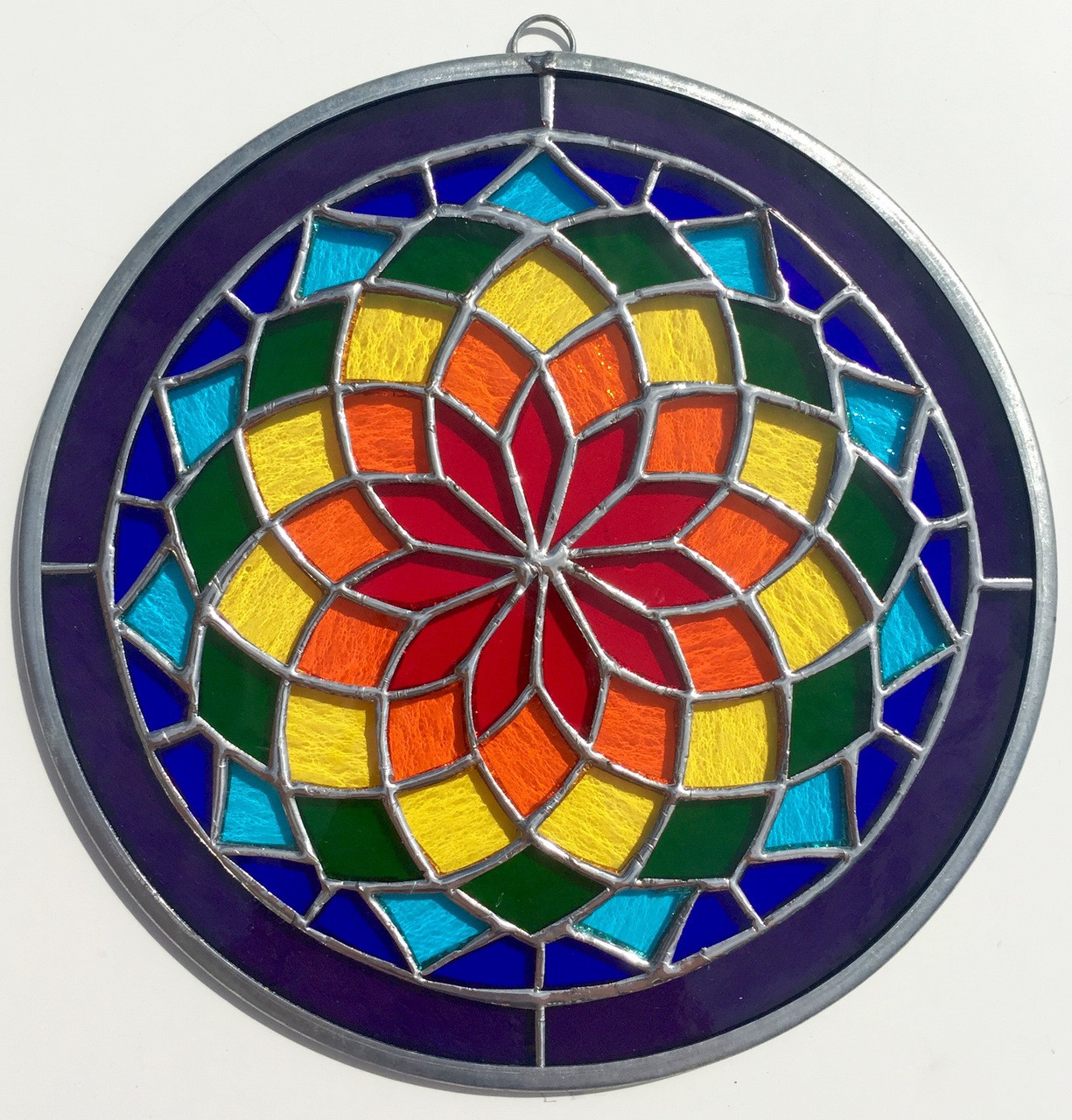 Starburst Mandala Stained Glass 8" Inner Path