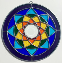 Rainbow Stained Glass Chakra Mandala - 8"