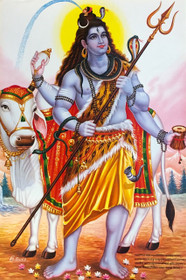 Shiva with Nanda - Poster