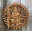 Wood Ganesha Round Wall Hanging