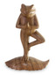Handcrafted Wood Sculpture, 'Tree Pose Yoga Frog'