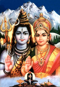 Shiva and Parvati by the Ganges - Foam Backed