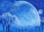 Blue Night Moon- Greeting Card