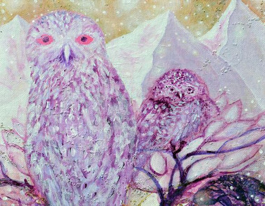 Chakra Seven - Owls - Greeting Card