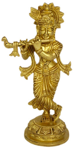 Statue - Krishna Brass 7.5"