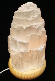Selenite White Lamp (9")