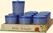 The term votive means "dedicated or performed in fulfillment of a vow." Votive candles are often lit for positive intentions. To "light a candle for someone" shows one's intention to say a prayer for another person, and the candle symbolizes that prayer. Votives are also lit for inspiration.

Each votive is a scented, 2 ounce, coconut wax blend candle with an estimated burn time of 12 hours. Essential Oils marked with an asterisk (*) are certified organic. Always burn votives in a votive glass.