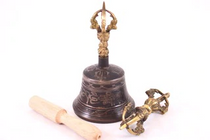 Buddhist Sacred  Tibetan Bell and Dorje - Clear G# note