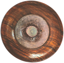 Round Incense Holder with Stone