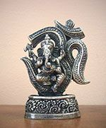 Statue - Ganesh Metal with Om