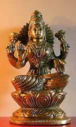 Statue - Lakshmi on Lotus  (Brass)