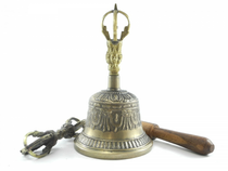 Buddhist Etched Spiritual Tibetan Bell and Dorje - XL