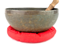 Himalayan Singing Bowl (Etched Golden Tara) - 10.75"  - C/G Note