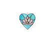 Stained Glass - Heart With Lotus - Light Blue