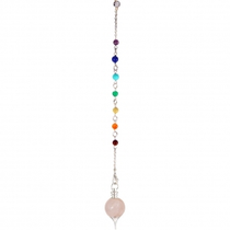 Rose Quartz Pendulum with Chakra Chain