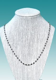 Silver and Black Tulsi Neckbeads