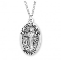 Medal of St. Francis With Animals (Sterling Silver)