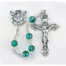 Rosary - Sterling Silver (Emerald)