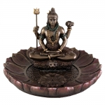Shiva Round Lotus Incense Holder