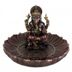 Ganesh Round Lotus Incense Holder