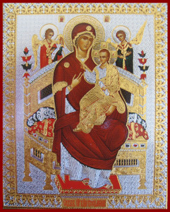 Small Silk-screen Icon of Mother of God, Healer of Cancer