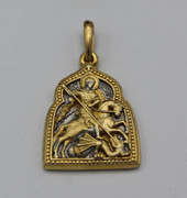 St. George Pendant 1 - Sterling Silver/Gold plate