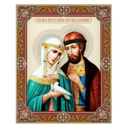 Gold Foil St. Peter and Fevronia icon