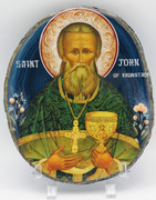 Agate Icon - St. John of Kronstadt blue