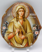 Agate Icon - St. Mary Magdalene amber