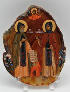 Agate Icon - Sts. Peter and Fevronia of Murom