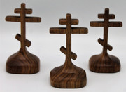 Monastery Mesquite Wood Three Bar Cross