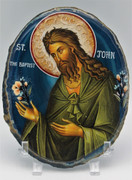 Agate Icon - St. John the Baptist dark blue