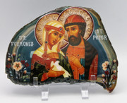 Agate Icon - Sts. Peter and Fevronia of Murom A2
