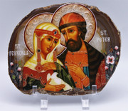 Agate Icon - Sts. Peter and Fevronia of Murom A3