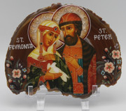 Agate Icon - Sts. Peter and Fevronia of Murom A5