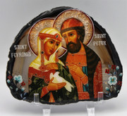 Agate Icon - Sts. Peter and Fevronia of Murom A6