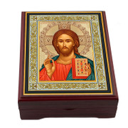 Velvet-lined Box with Icon of Christ