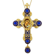 Blue Jeweled Wall Cross - Theotokos