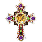 Jeweled Wall Cross - Theotokos